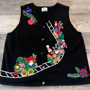 Vintage Quaker Factory Women’s Christmas Sweater Vest